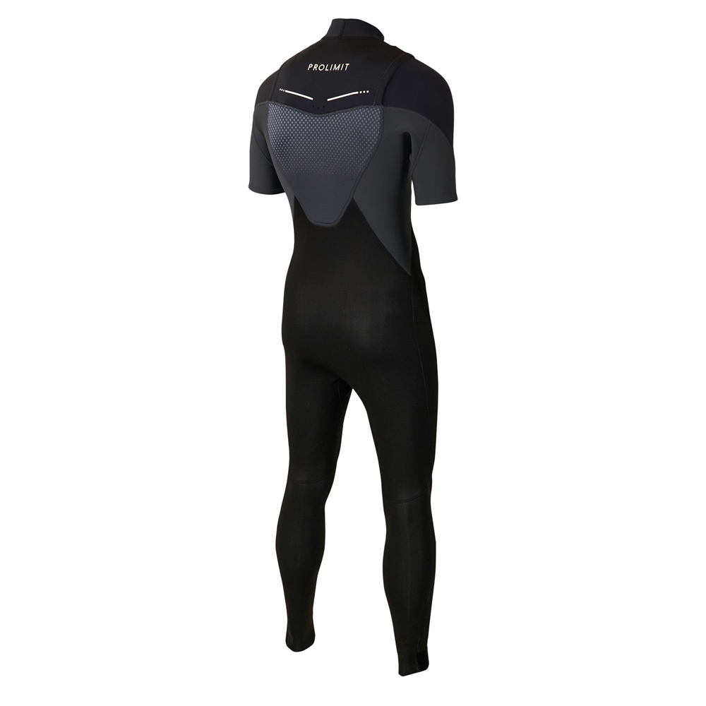 Prolimit Fusion steamer shortarm Freezip 3/2 mm borstrits zwart wetsuit heren 3