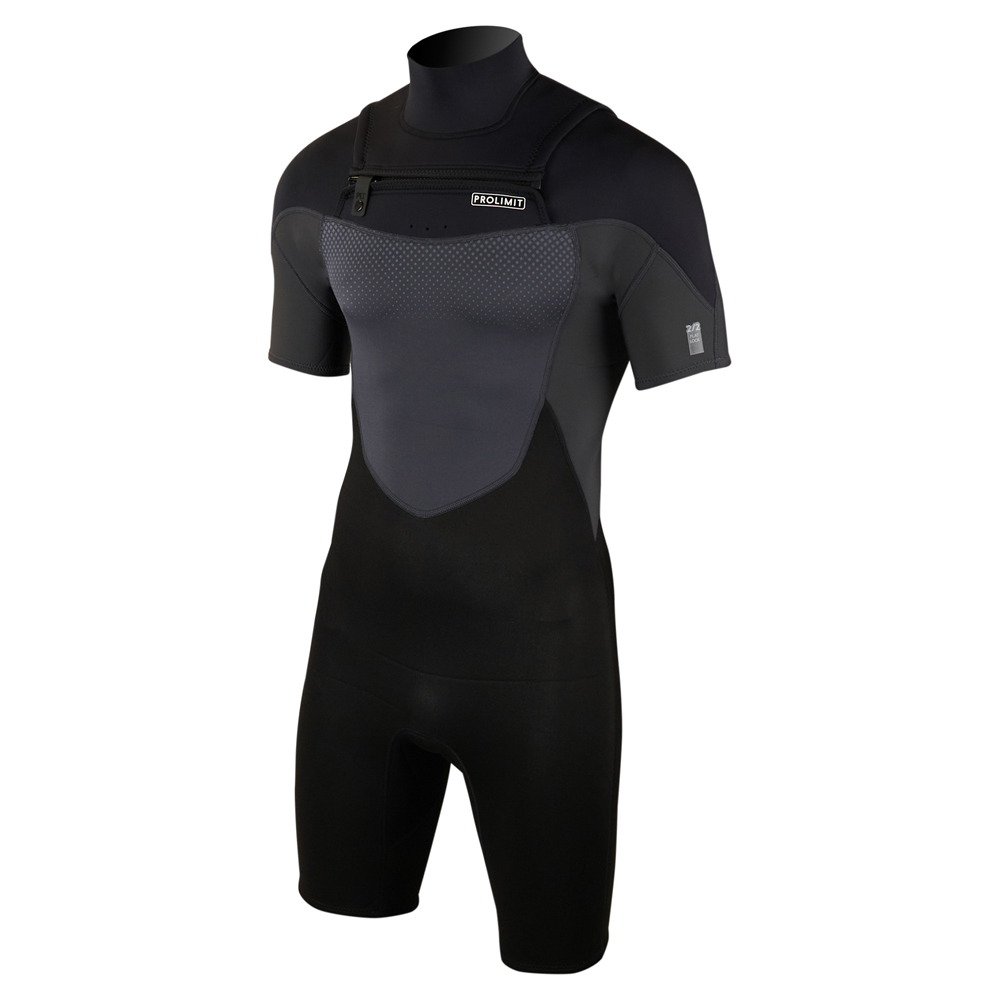 Prolimit Fusion shorty Freezip 2/2 mm borstrits zwart wetsuit heren 2