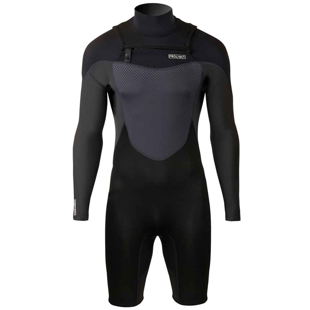 Prolimit Fusion longarm shorty Freezip 2/2 mm borstrits zwart wetsuit heren 1