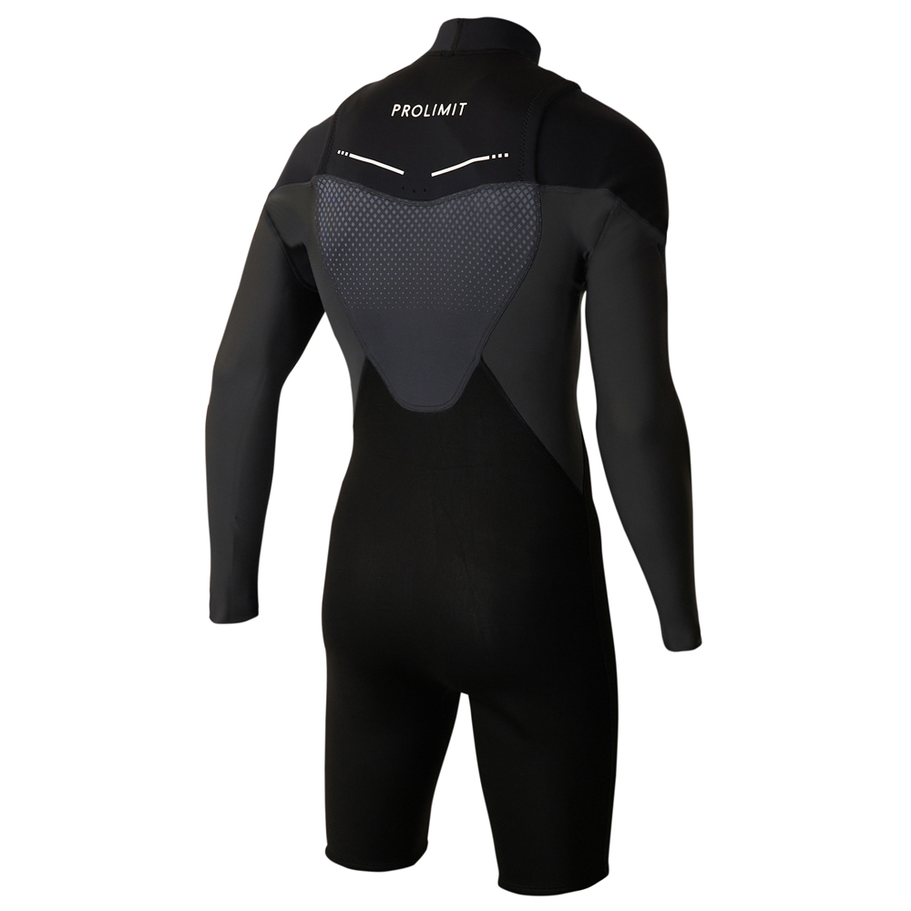 Prolimit Fusion longarm shorty Freezip 2/2 mm borstrits zwart wetsuit heren 3
