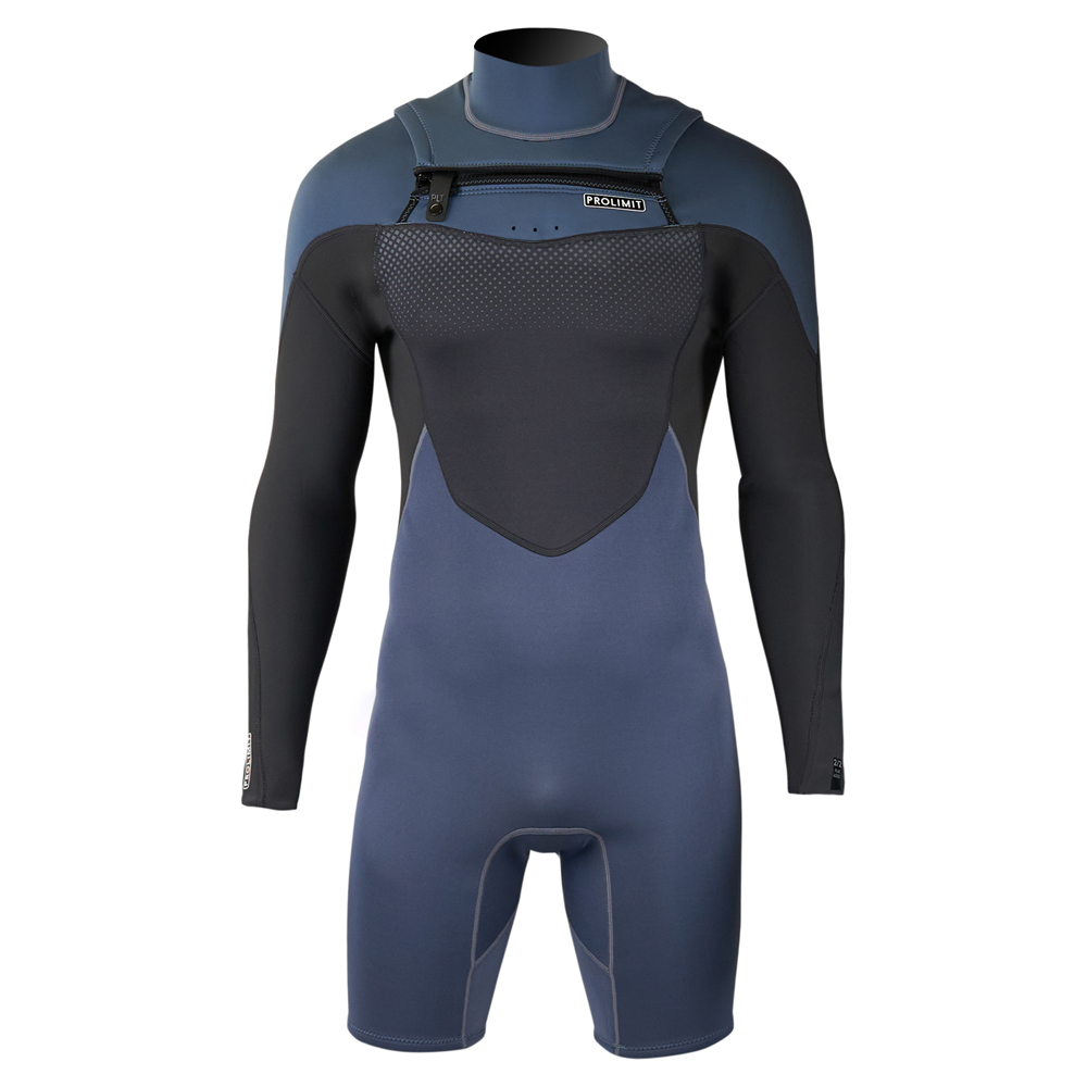 Prolimit Fusion longarm shorty Freezip 2/2 mm borstrits misty blauw wetsuit heren foto 1