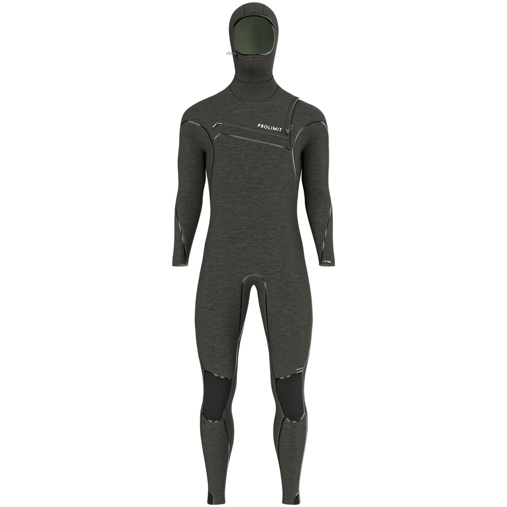 Prolimit Mercury steamer wetsuit 6/4 mm borstrits heren zwart hooded 2