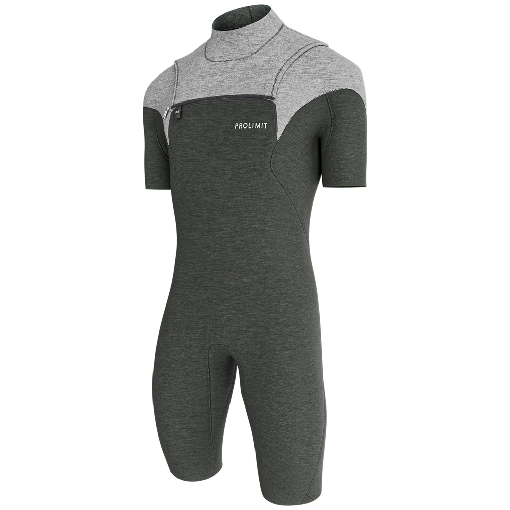 Prolimit Mercury shorty wetsuit 2/2 mm borstrits heren grijs foto 1