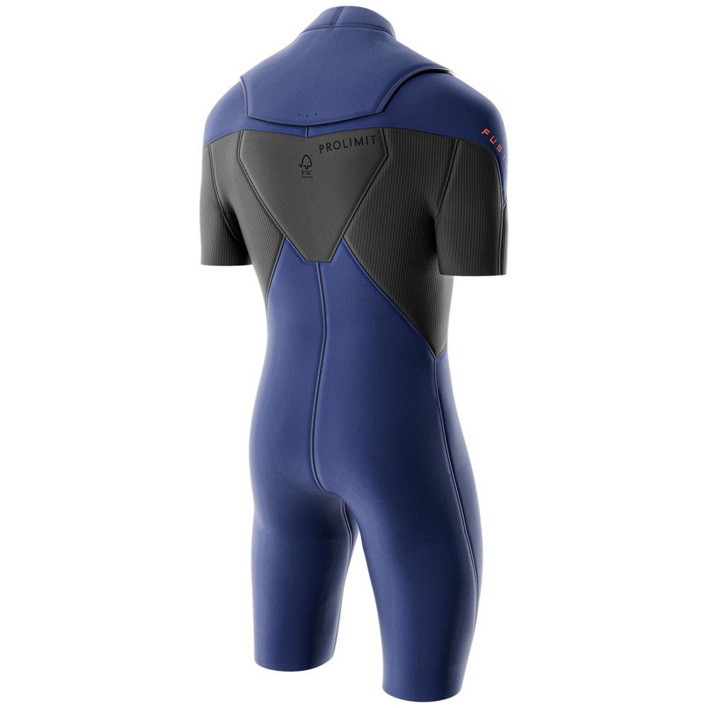 Prolimit Fusion shorty wetsuit 2/2 mm borstrits heren blauw 3