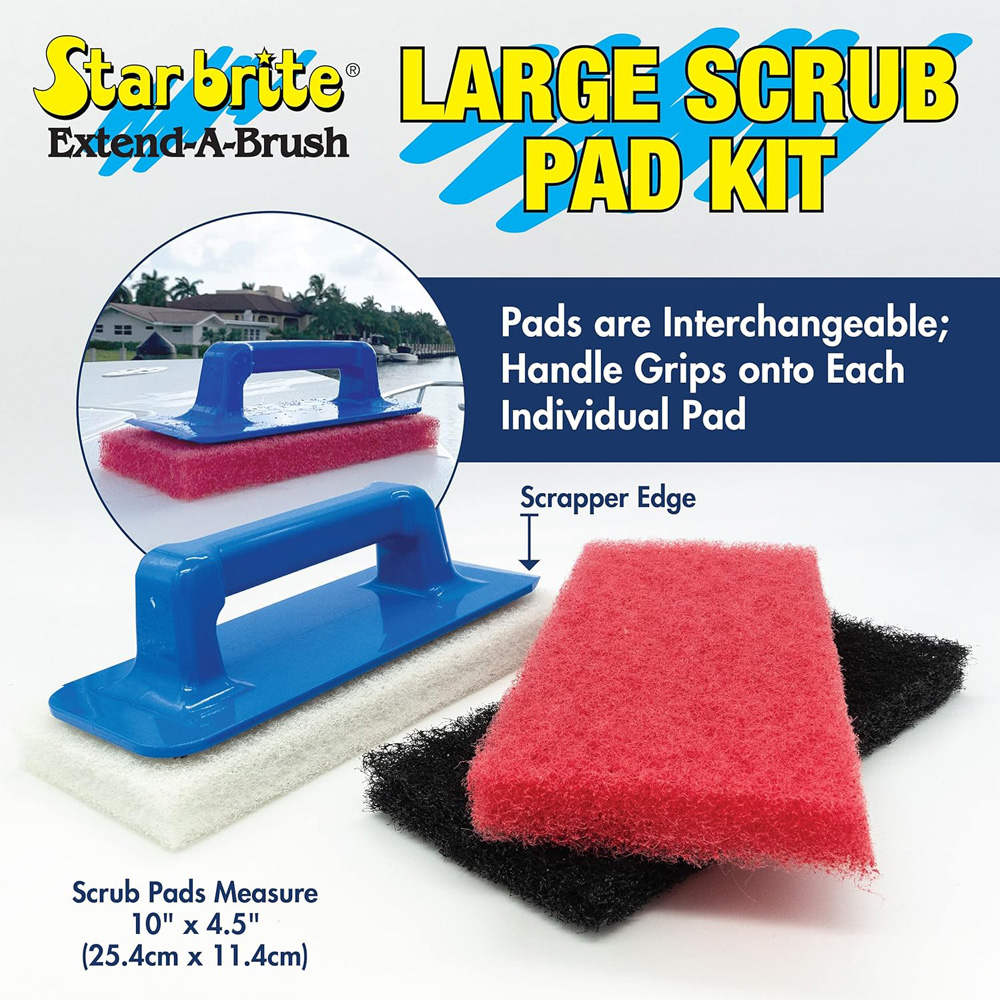 Starbrite scrub pad kit - handgreep met 3 pads (groot) 3