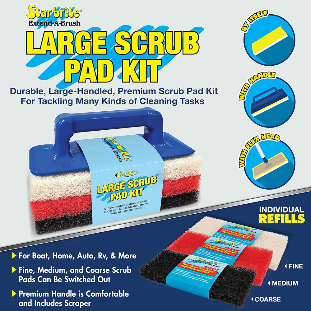 Starbrite scrub pad kit - handgreep met 3 pads (groot) 4