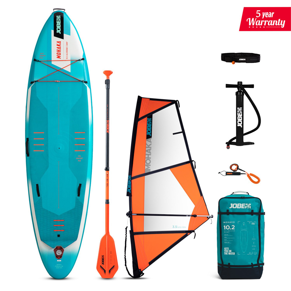Mohaka 10.2 opblaasbare sup + surf zeil 3.5 m2