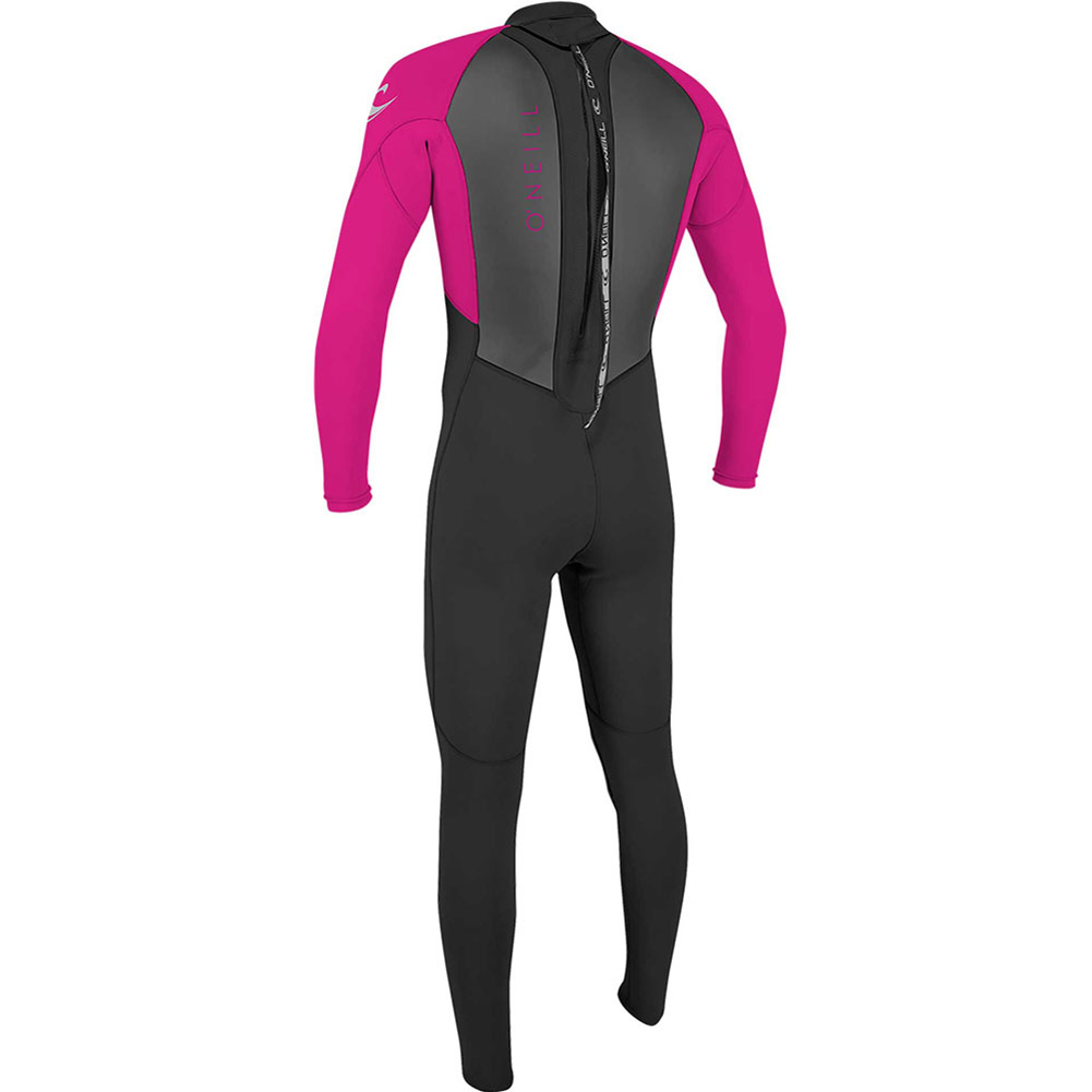 Oneill Reactor-2 3/2 rug rits fullsuit kinderen zwart/roze 3