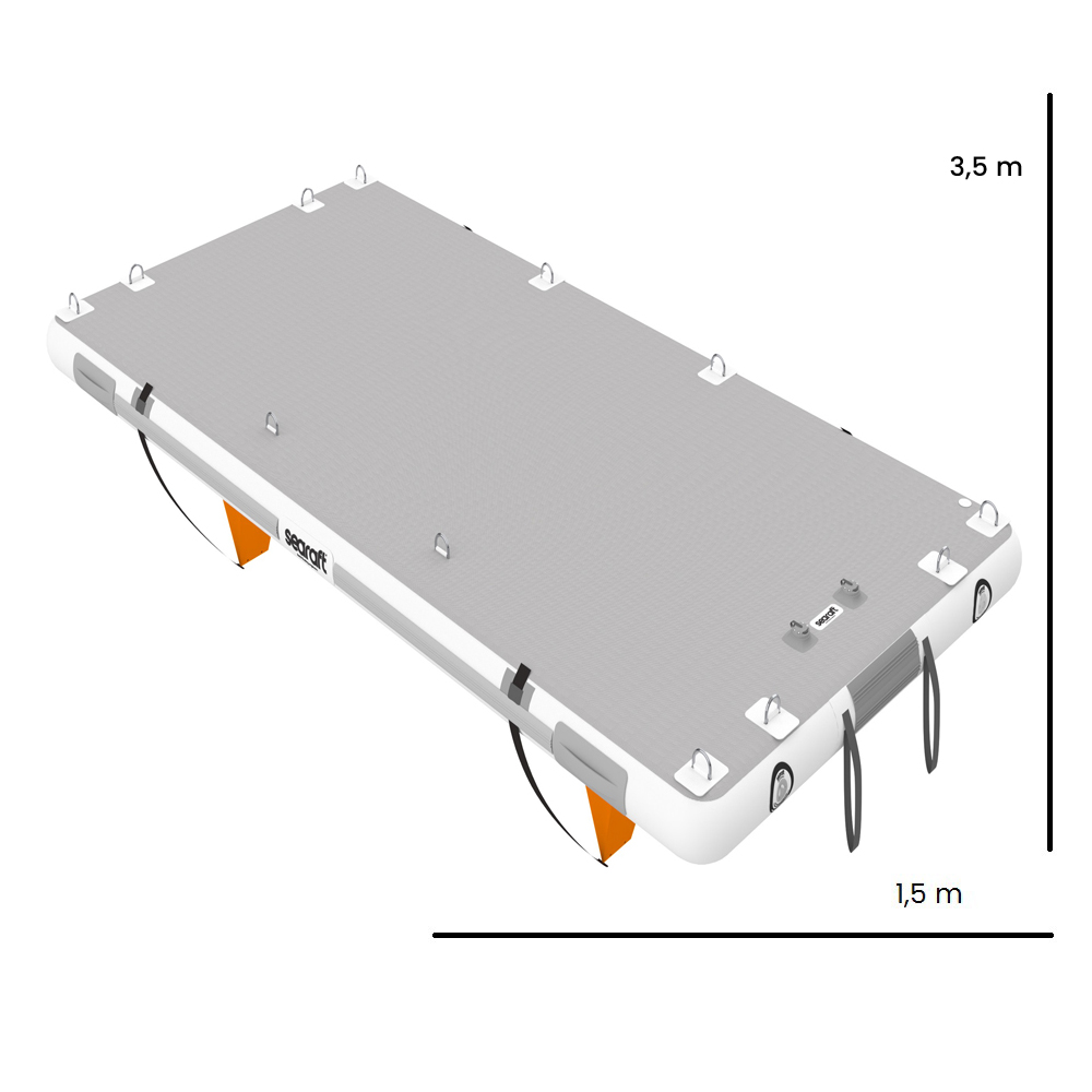 SeaRaft Diamond deck grijs medium opblaasbaar platform 4