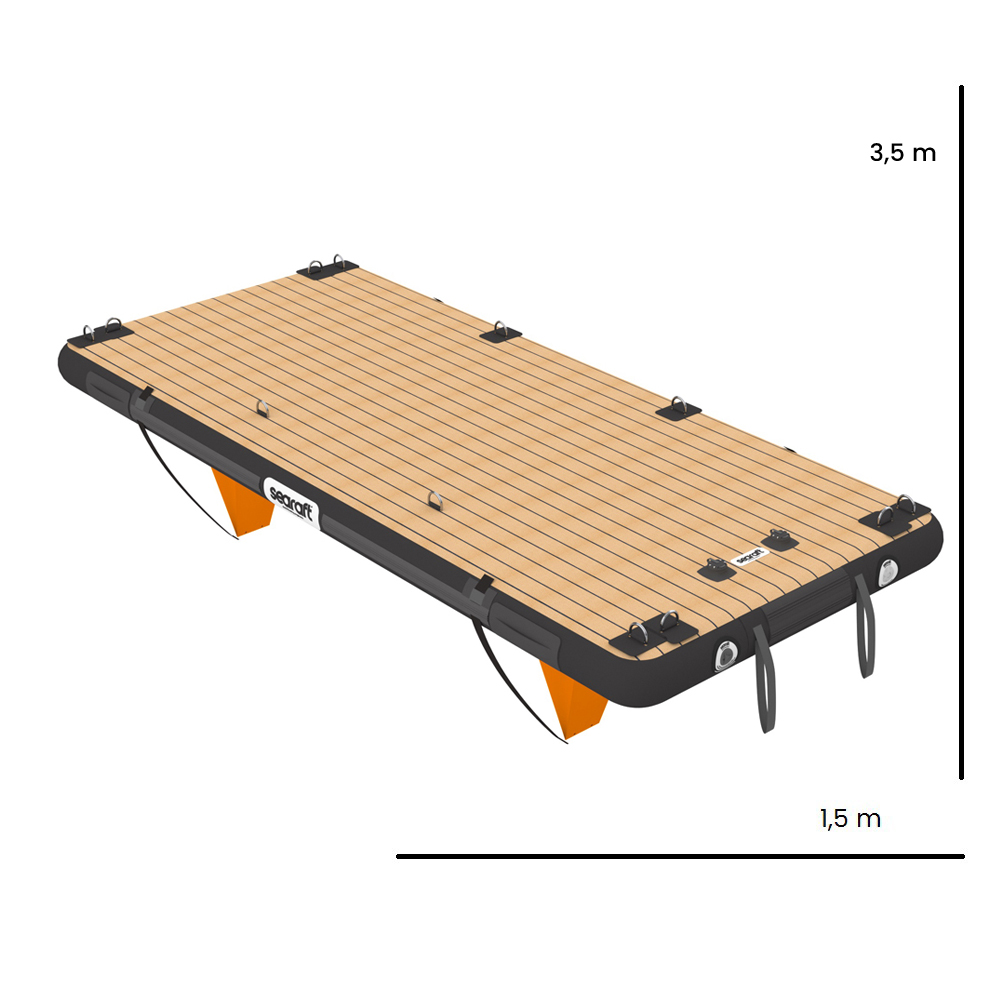 SeaRaft Teak deck zwart medium opblaasbaar platform 3