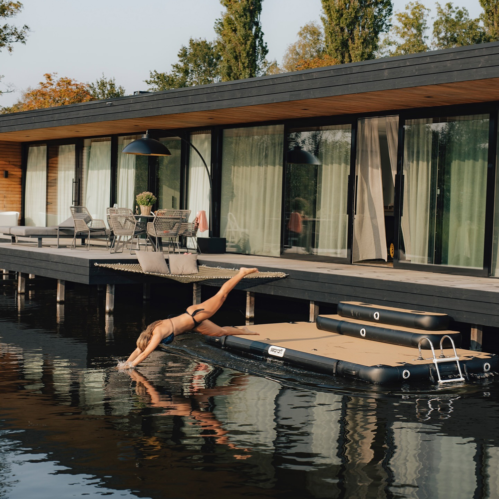 SeaRaft Teak deck zwart medium opblaasbaar platform 6