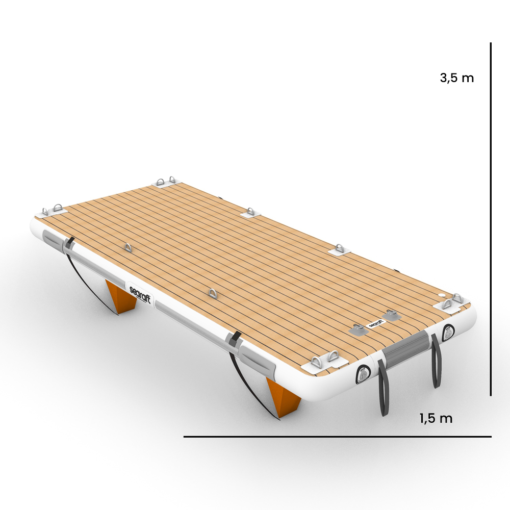 SeaRaft Teak deck grijs medium opblaasbaar platform 11