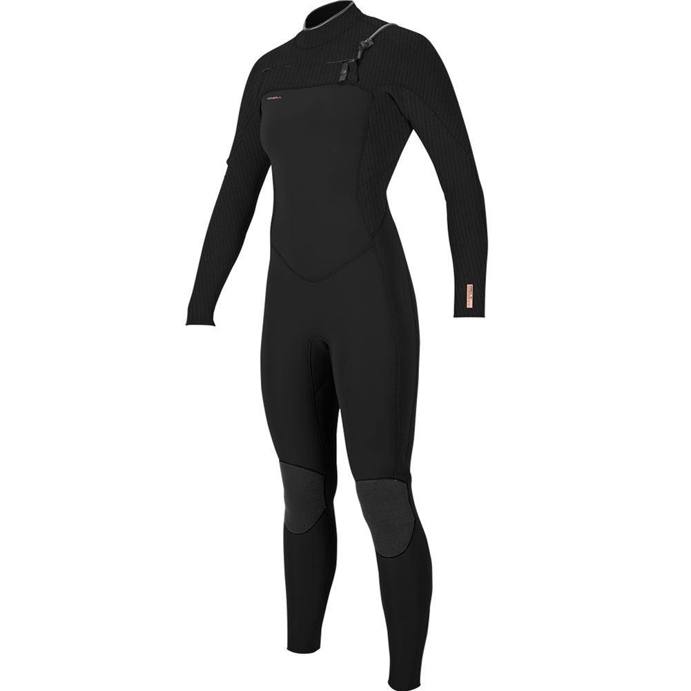 Oneill Hyperfreak 5/4+ borst rits fullsuit dames zwart 1