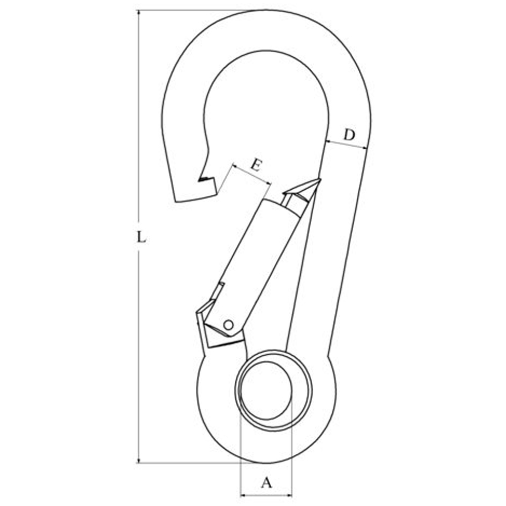 karabijnhaak met oog 80mm