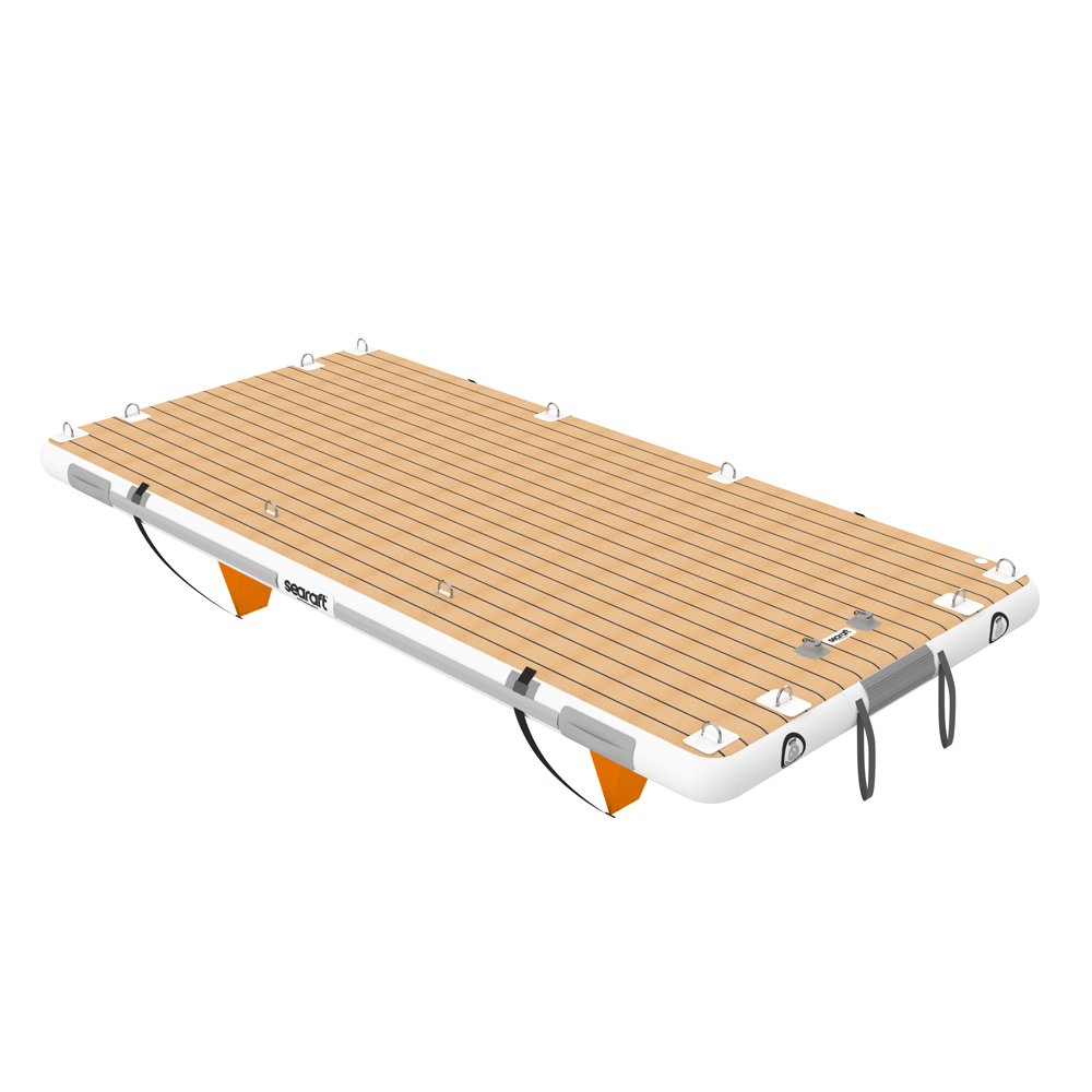 Teak deck grijs x-large opblaasbaar platform