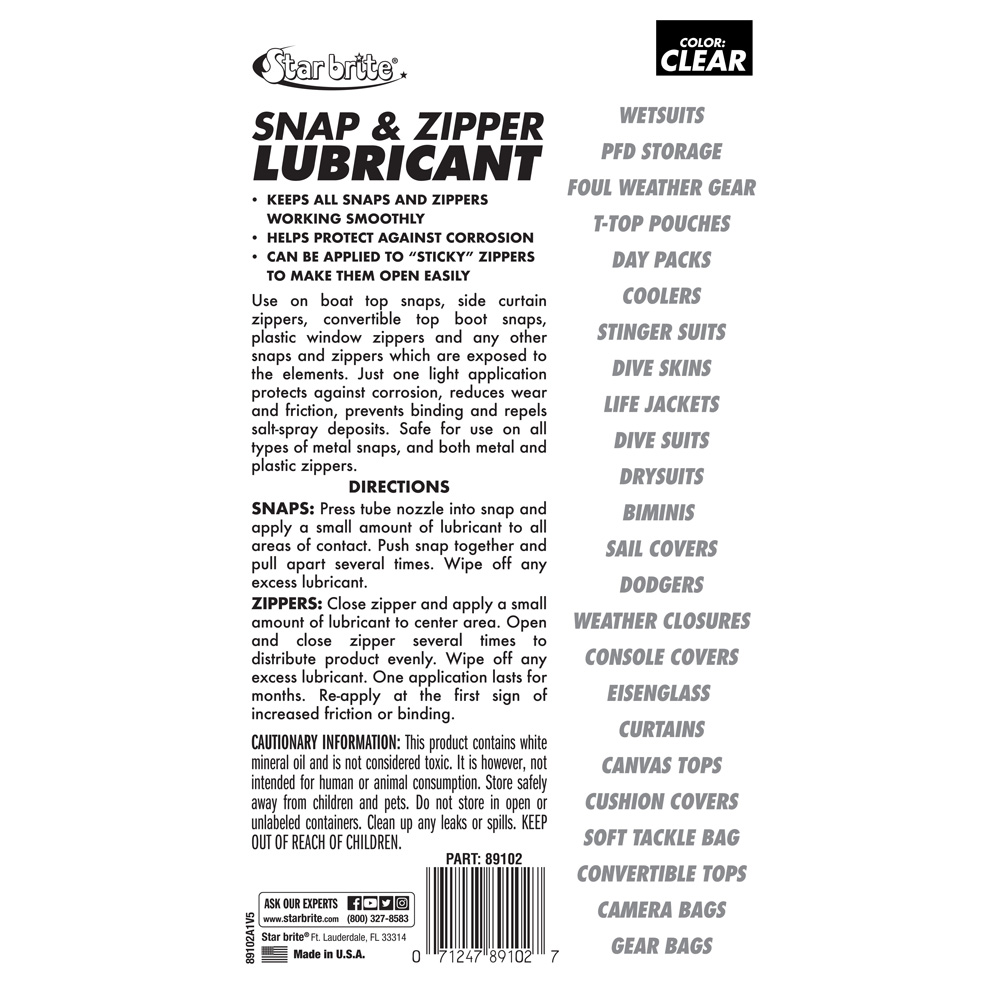Starbrite white ptef smeermiddel voor ritsen en drukkers 56 g 2