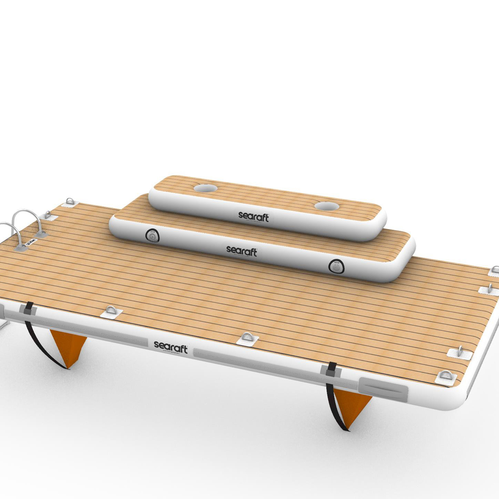 SeaRaft Airstep transom bumper medium teak deck grijs 2