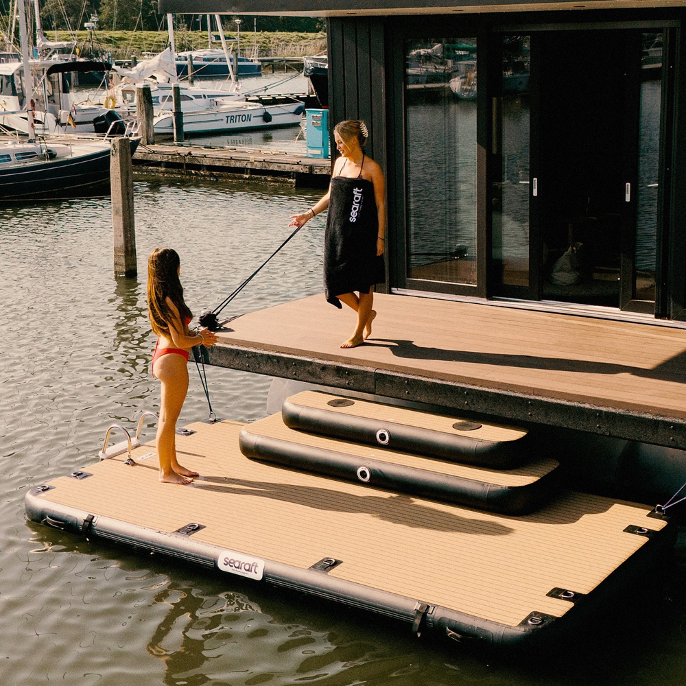 SeaRaft Airstep transom bumper x-large teak deck zwart 6