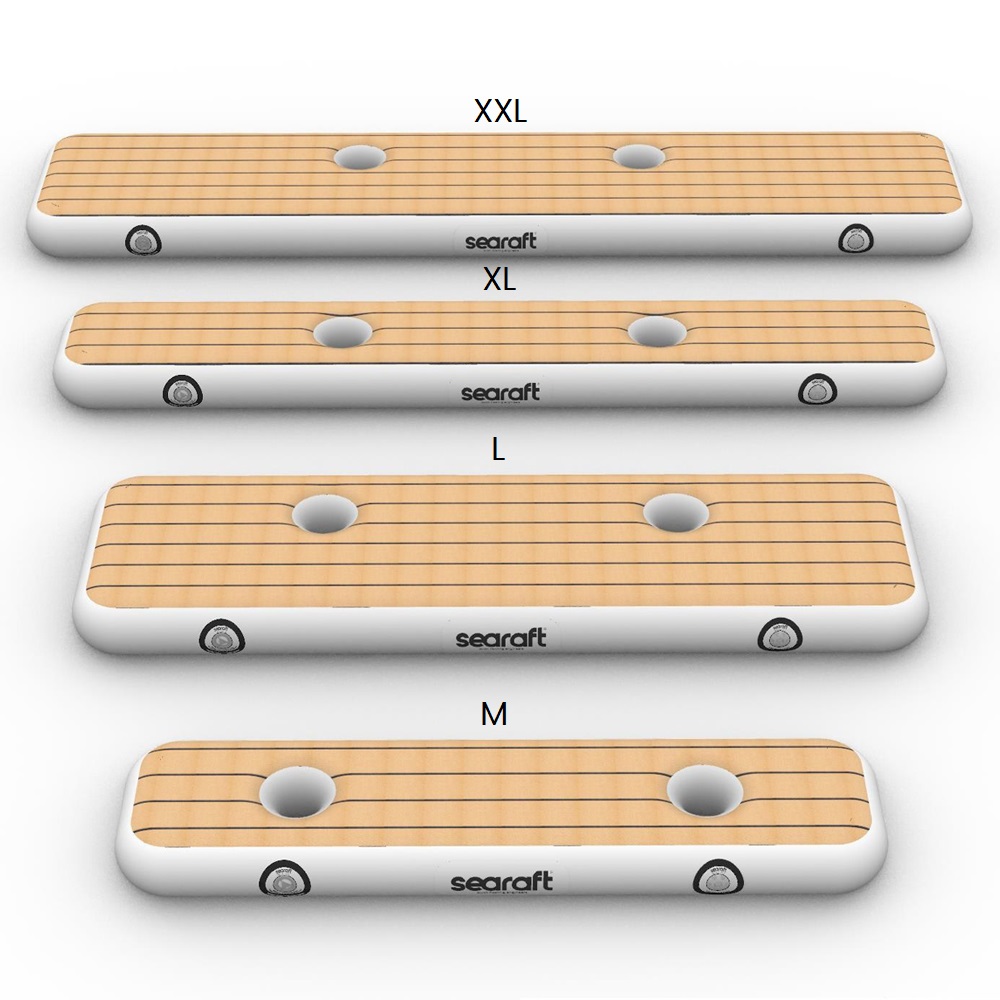 SeaRaft Airstep transom bumper xx-large teak deck grijs 3