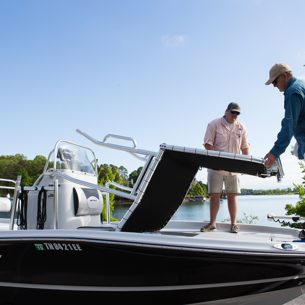 Fishmaster original T-Top polished met zwart canvas 15