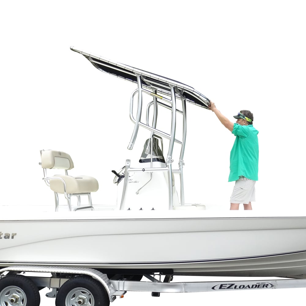 Fishmaster pro T-Top polished met zwart canvas 8