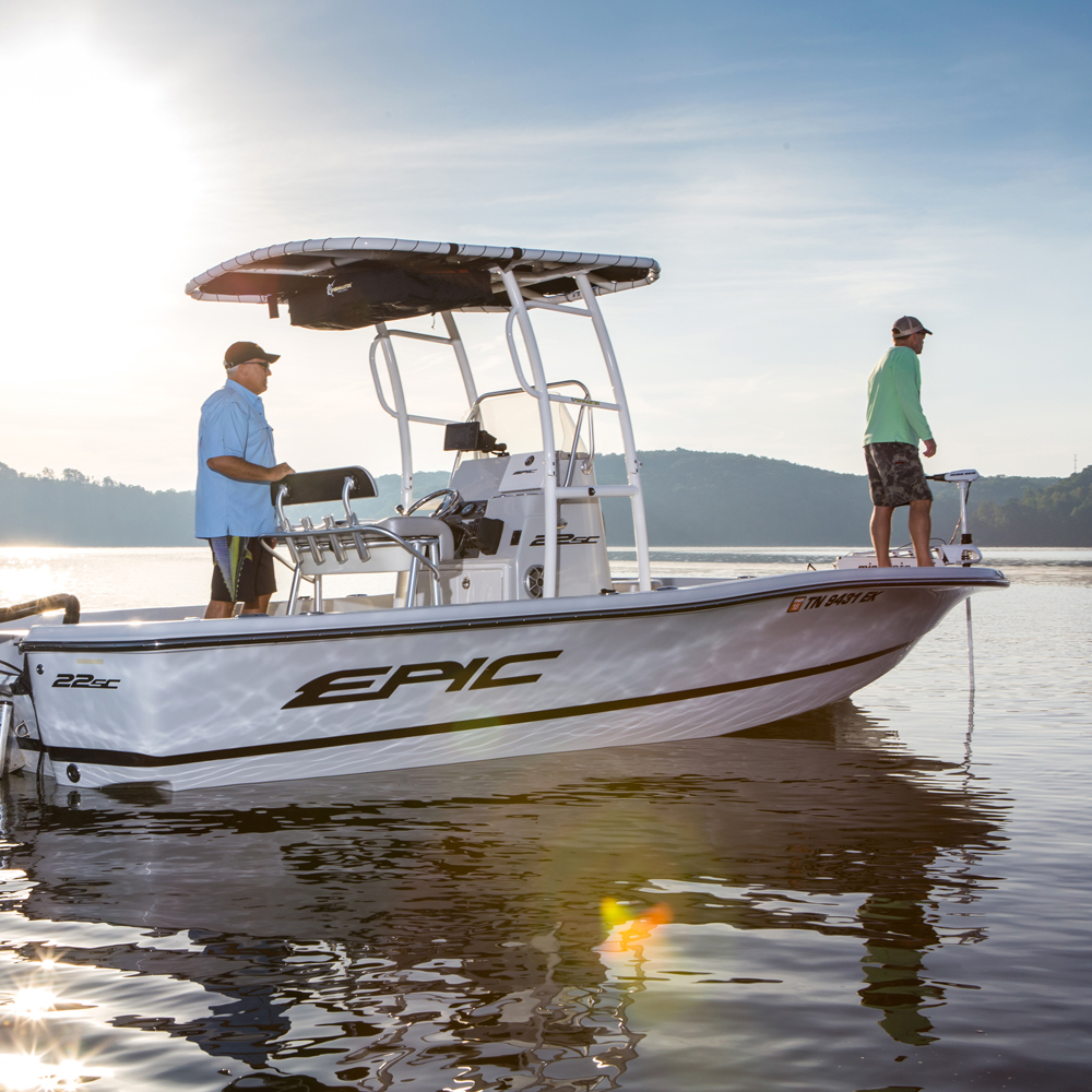 Fishmaster pro T-Top wit met blauw canvas 8