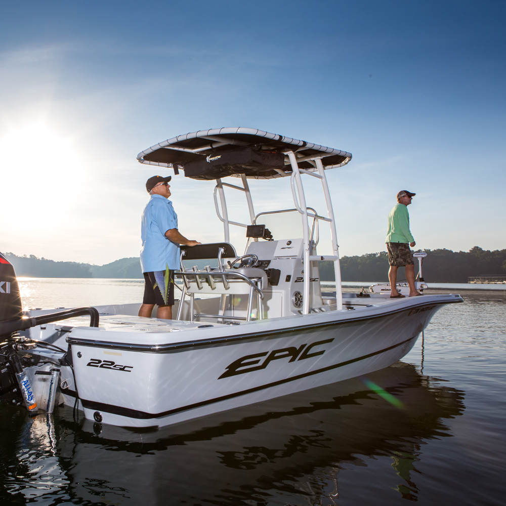 Fishmaster pro T-Top wit met blauw canvas 9