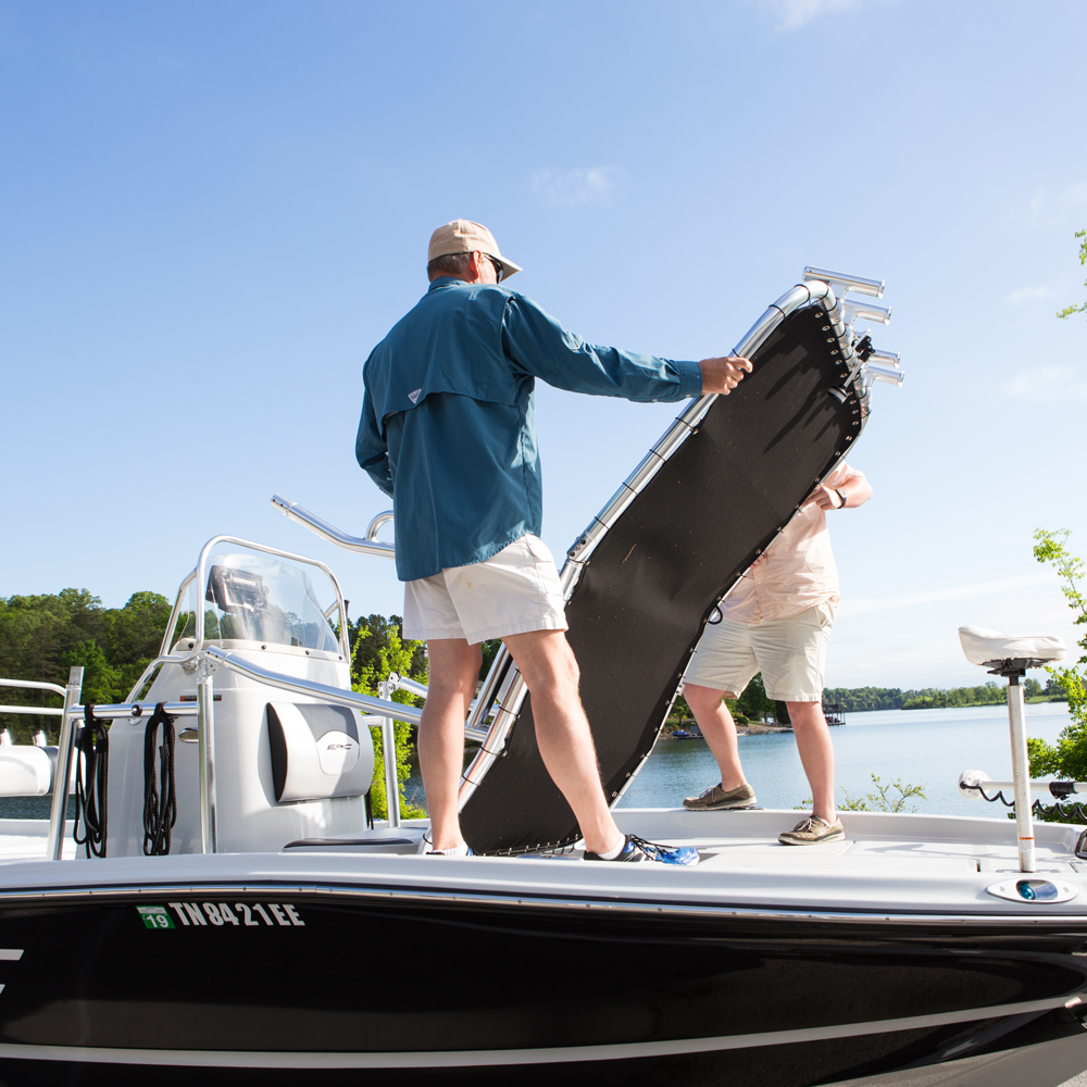 Fishmaster pro T-Top zwart met blauw canvas 8