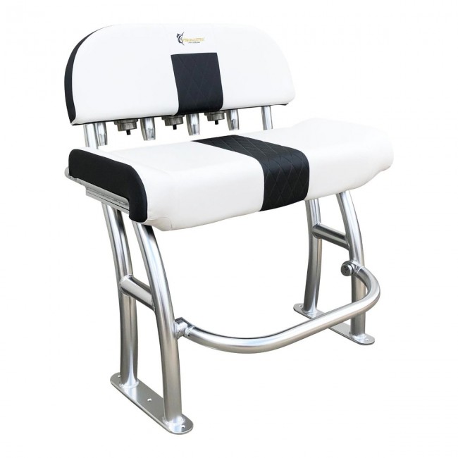 pro T-Top stoel polished met wit kussen incl. rugleuning