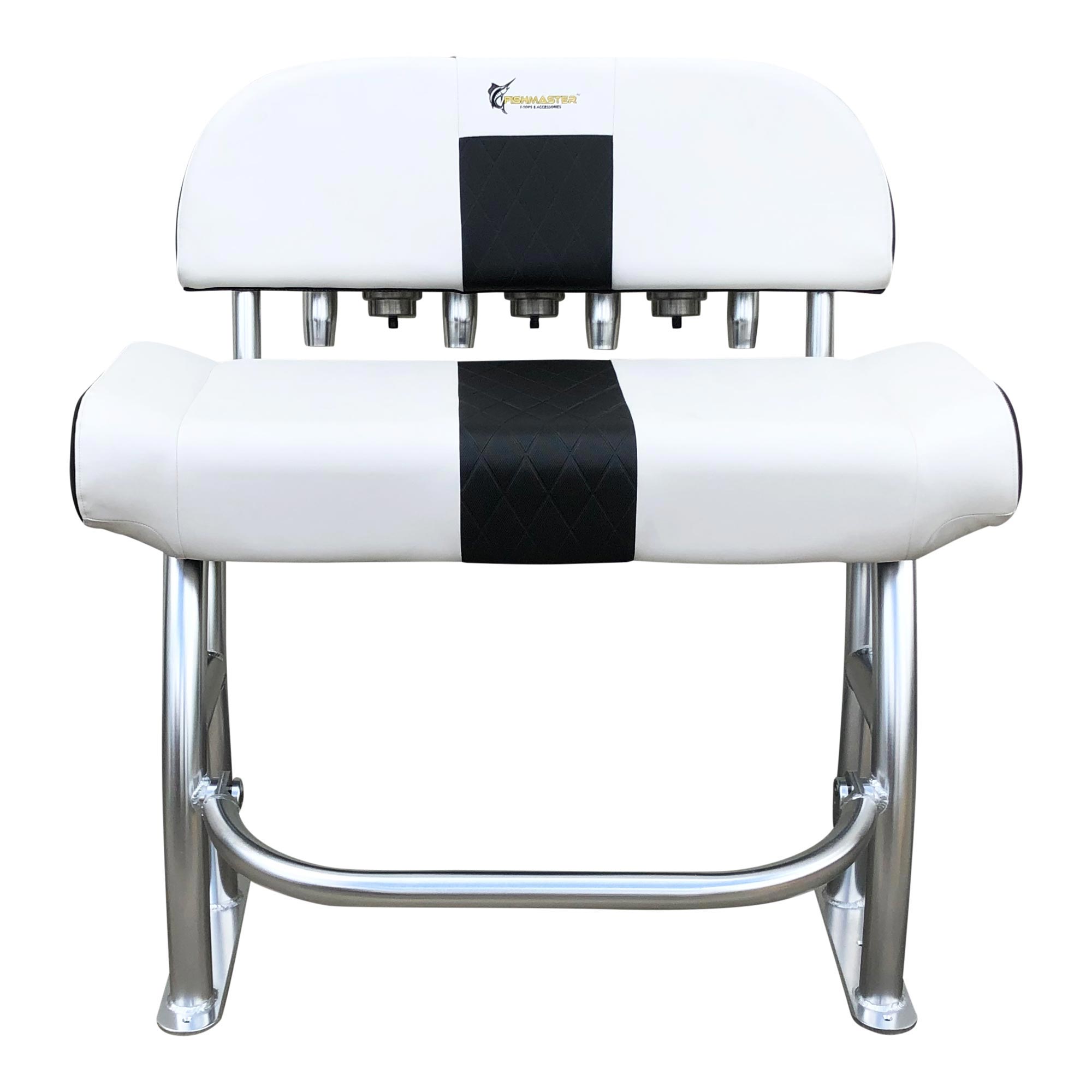 Fishmaster pro T-Top stoel polished met wit kussen incl. rugleuning 3