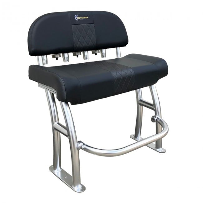 pro T-Top stoel polished met zwart kussen incl. rugleuning