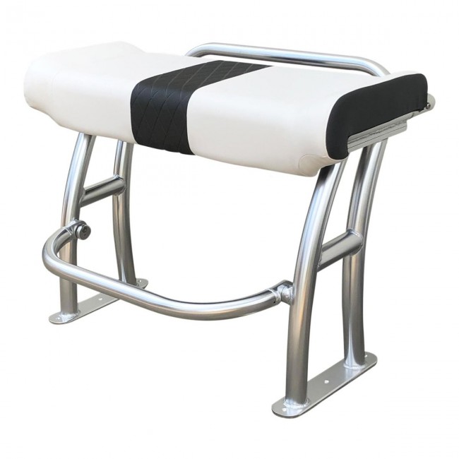 Fishmaster pro T-Top stoel polished met wit kussen incl. rail 2