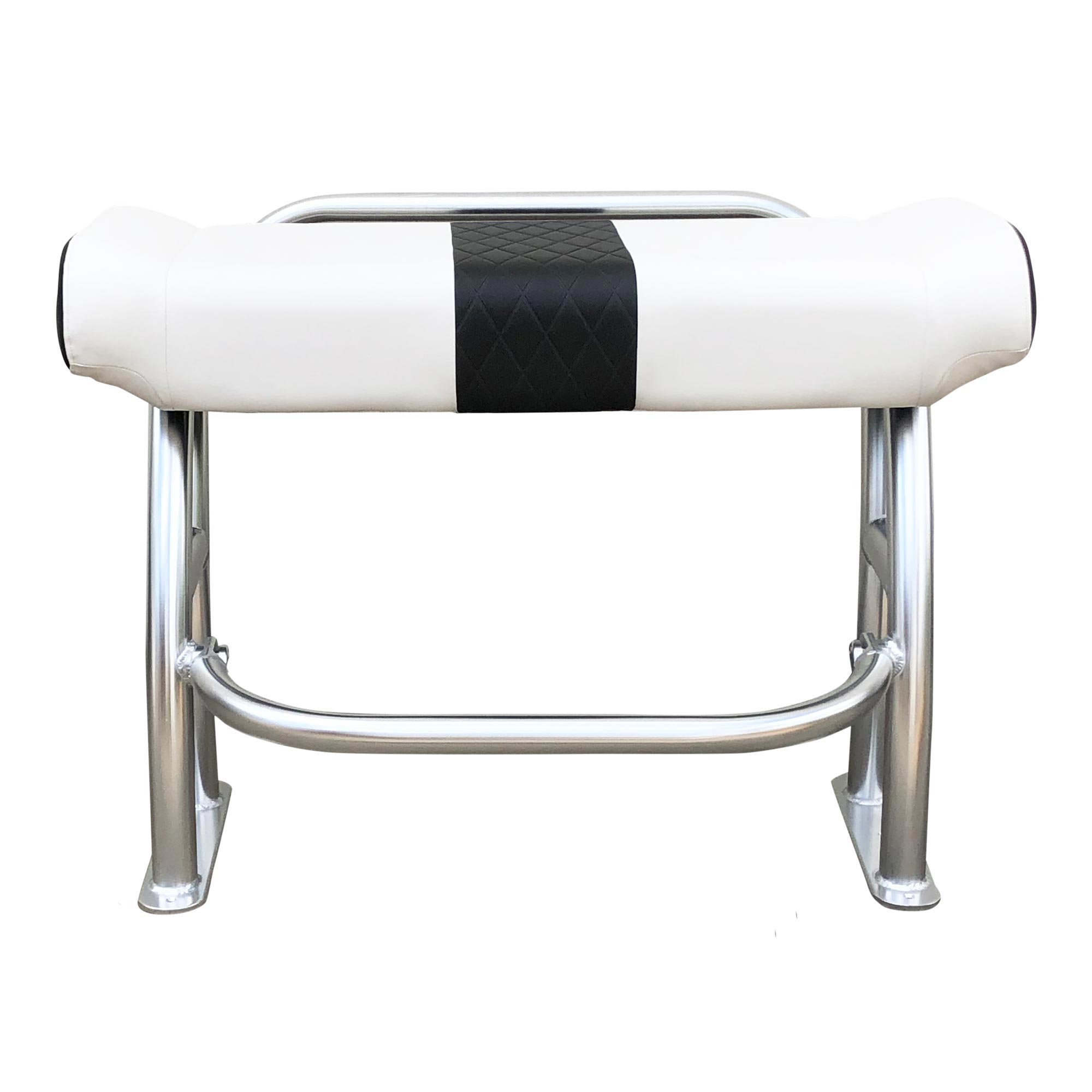 Fishmaster pro T-Top stoel polished met wit kussen incl. rail 3