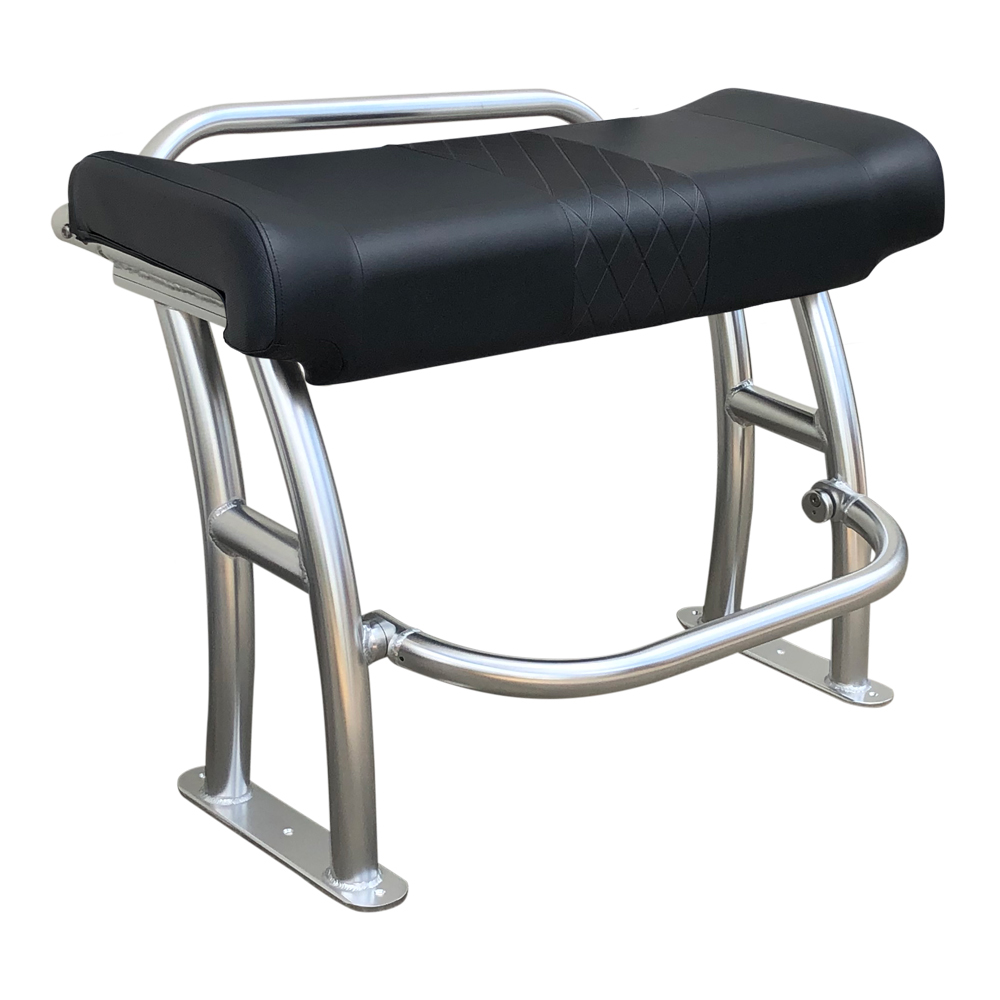 pro T-Top stoel polished met zwart kussen incl. rail