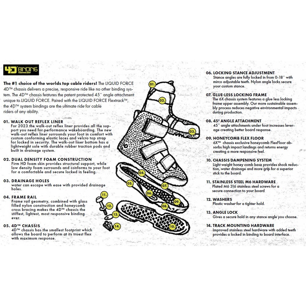 Liquid Force hook 4D wakeboardbinding 4