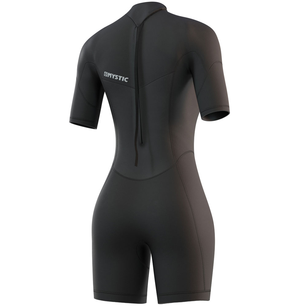 Mystic Brand Shorty 3/2mm rugrits Flatlock dames Zwart