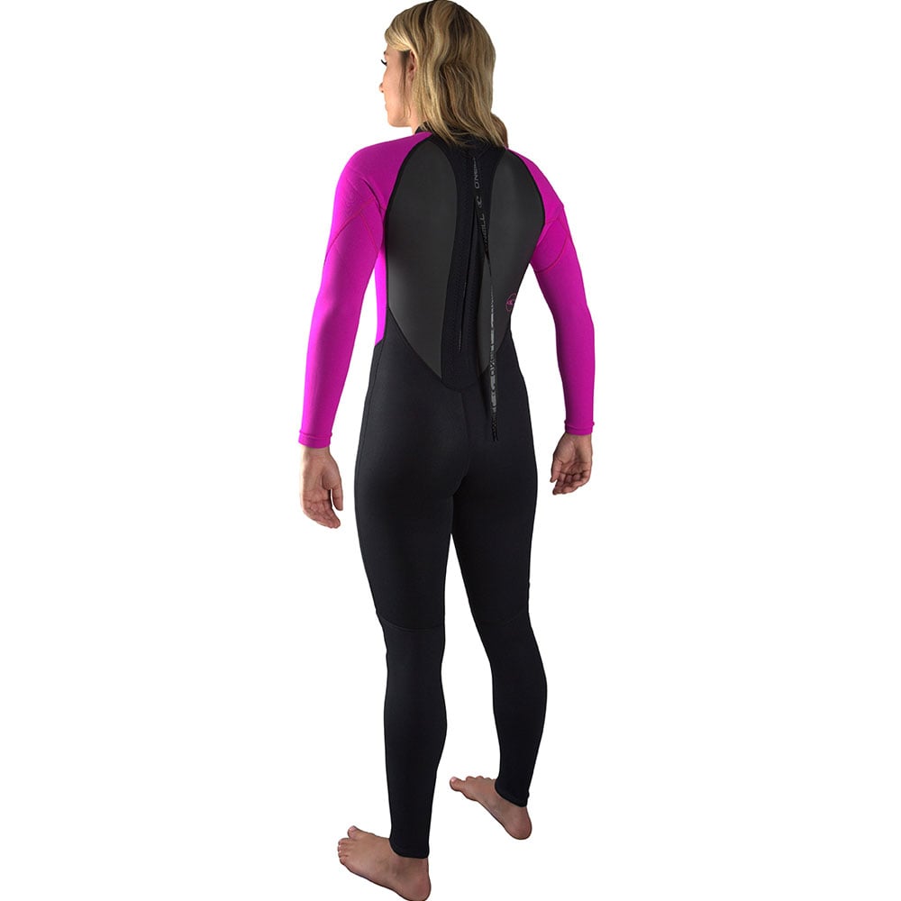 Oneill Reactor-2 3/2mm rug rits fullsuit dames zwart/roze