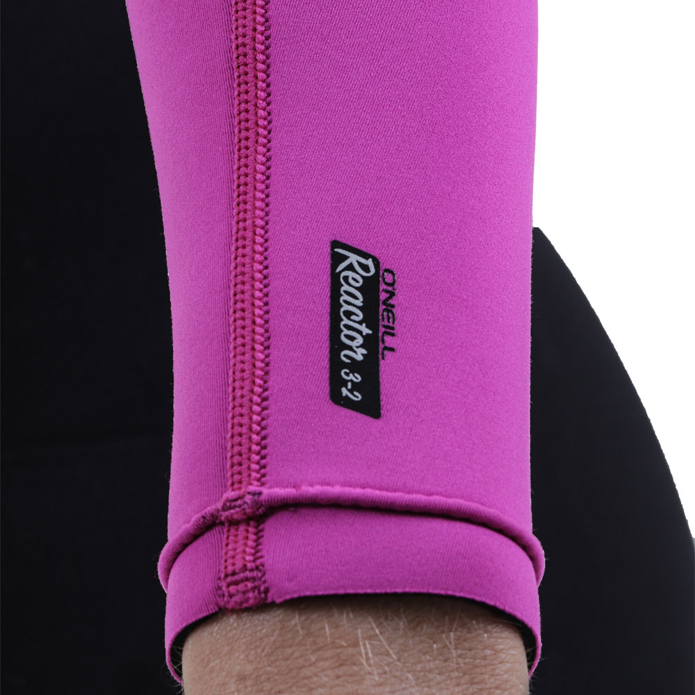 Oneill Reactor-2 3/2mm rug rits fullsuit dames zwart/roze